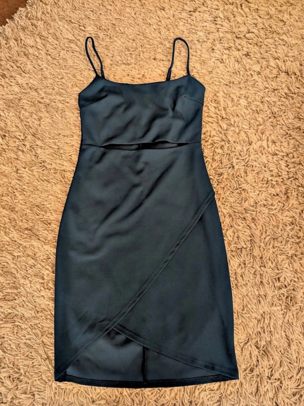 Lulus Cutout On The Town Dark Teal Bodycon Mini Dress – Size S